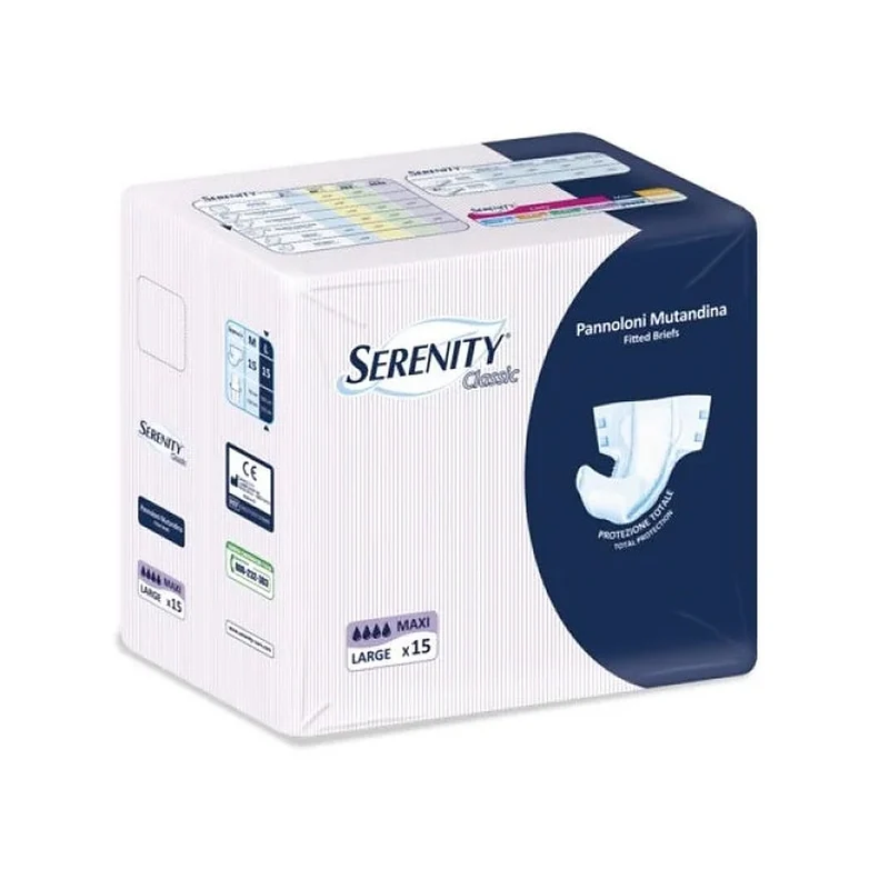 Serenity Classic Pannolone Mutandina Maxi Taglia Large 15 Pezzi — Incontinenza