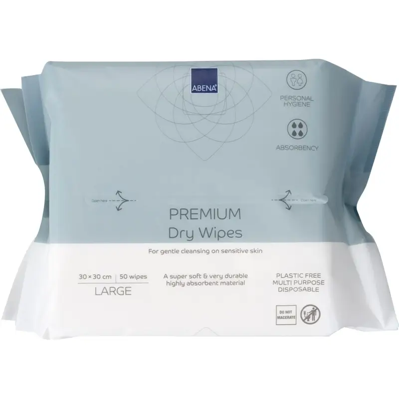 Toalhitas secas multiusos Abena Premium 30 x 30 cm, 50 unidades