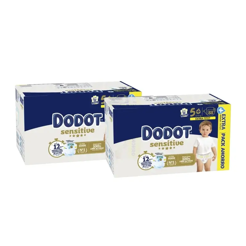 Dodot Sensitive Extra-Box Tamanho 5+ Fraldas, Embalagem de 2x88