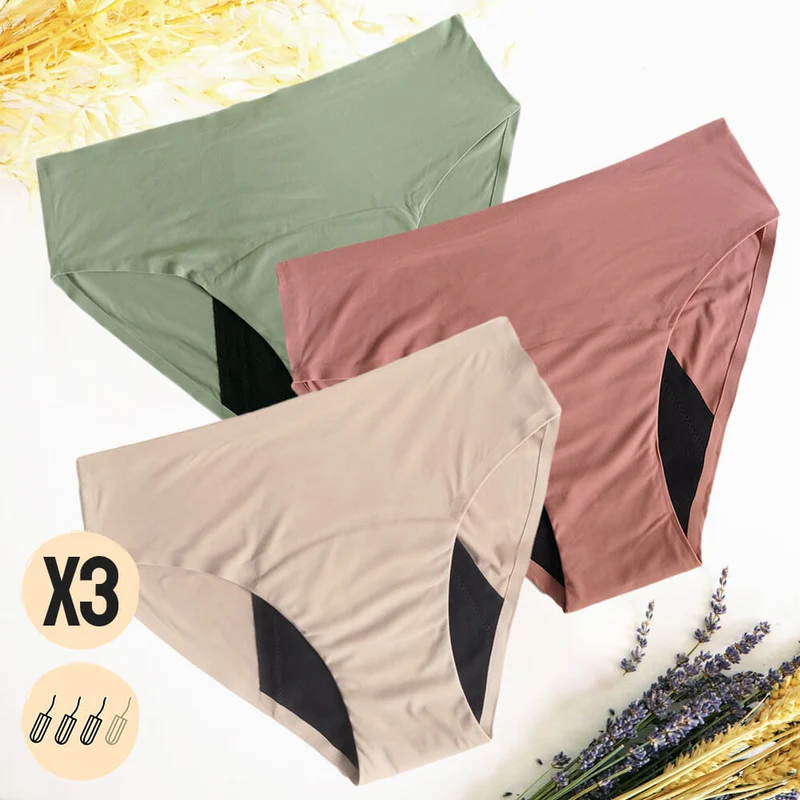 Set da 3 mutandine mestruali NINA (+ 1 borsa impermeabile GRATUITA!)