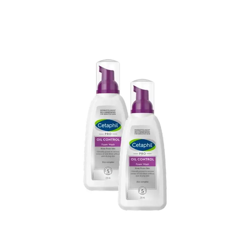 Cetaphil DermaControl Espuma de Limpeza 235 ml, embalagem com 2 unidades