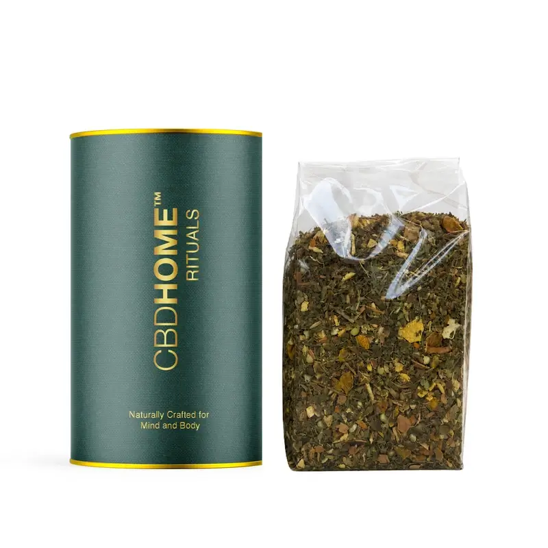 CBD HOME - Chá de cânhamo, gengibre e curcuma - 100 g