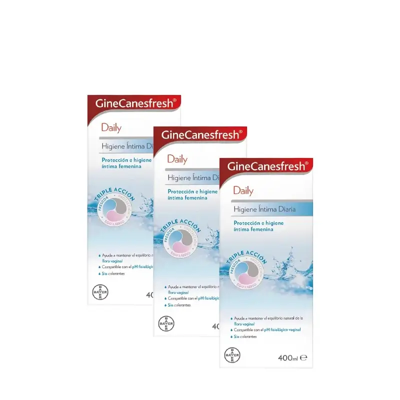 Ginescanes GineCanesfresh Gel de Higiene Intima Diária, Embalagem de 3 x 400 ml
