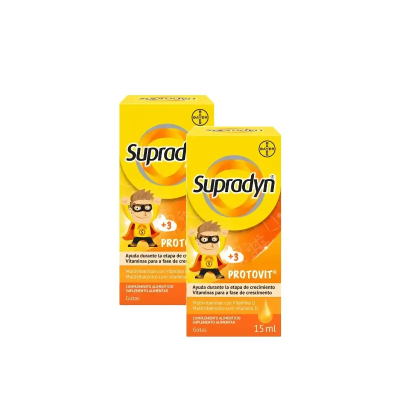 Supradyn Protovit Vitaminas e Minerais para Crianças, Embalagem de 2 x 15 ml