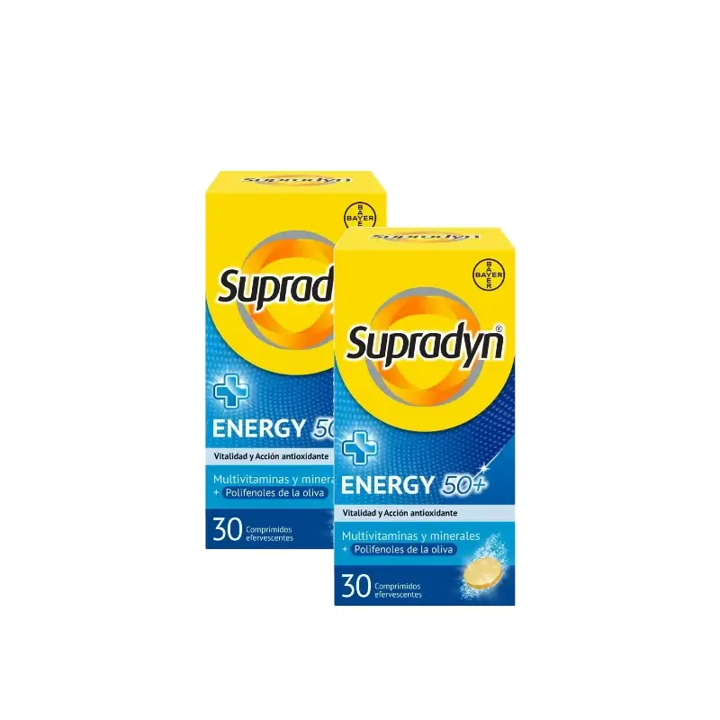 Supradyn Energy 50+ Vitaminas e Energia, Embalagem de 2 x 30 comprimidos efervescentes