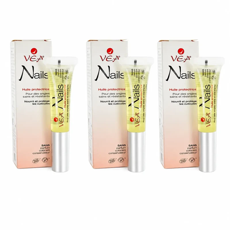 Veja Nails Óleo Protetor para Unhas 8 ml, embalagem de 3