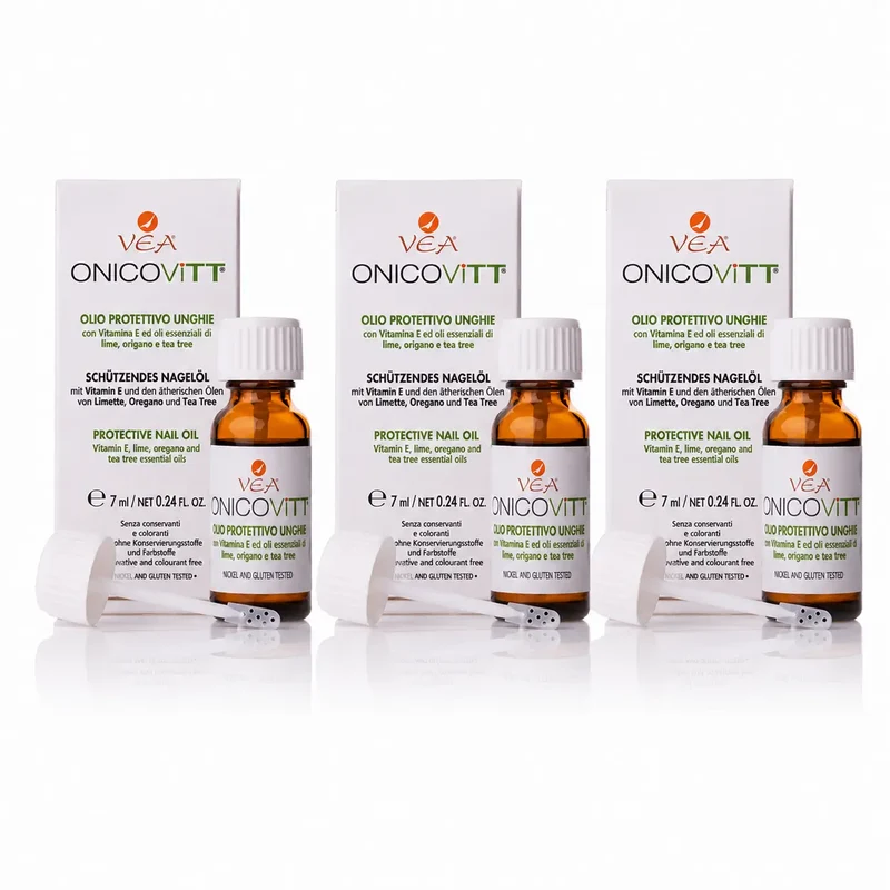 Veja Onicovitt Óleo Protetor para Unhas 7 ml, embalagem com 3 unidades