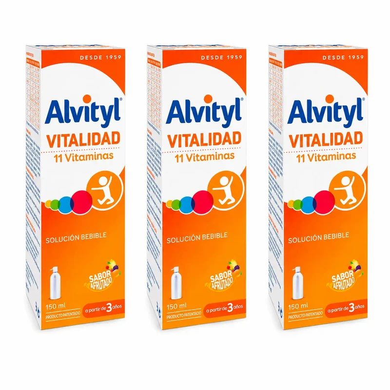 Urgo Alvityl Vitalidade 11 Vitaminas 150 ml, embalagem de 3