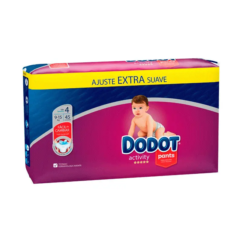 Dodot Pants Fralda de atividade Extra Jumbo tamanho 4 (9-15 kg), 45 peças