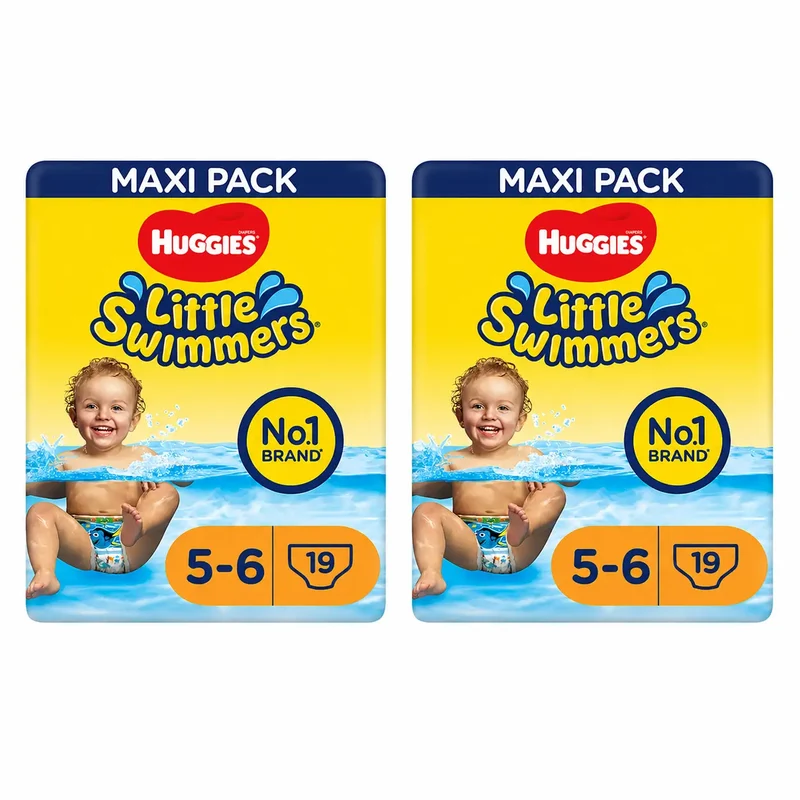 Huggies Little Swimmers Tamanho 5-6 (12-18 kg), Fraldas de banho, 19 unidades, embalagem de 2