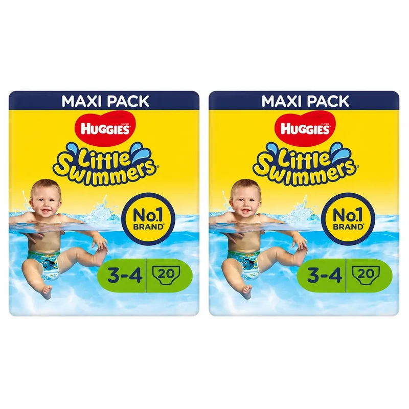 Huggies Little Swimmers Tamanho 3-4 (7 - 15 kg), Fraldas de banho, 20 unidades, embalagem de 2