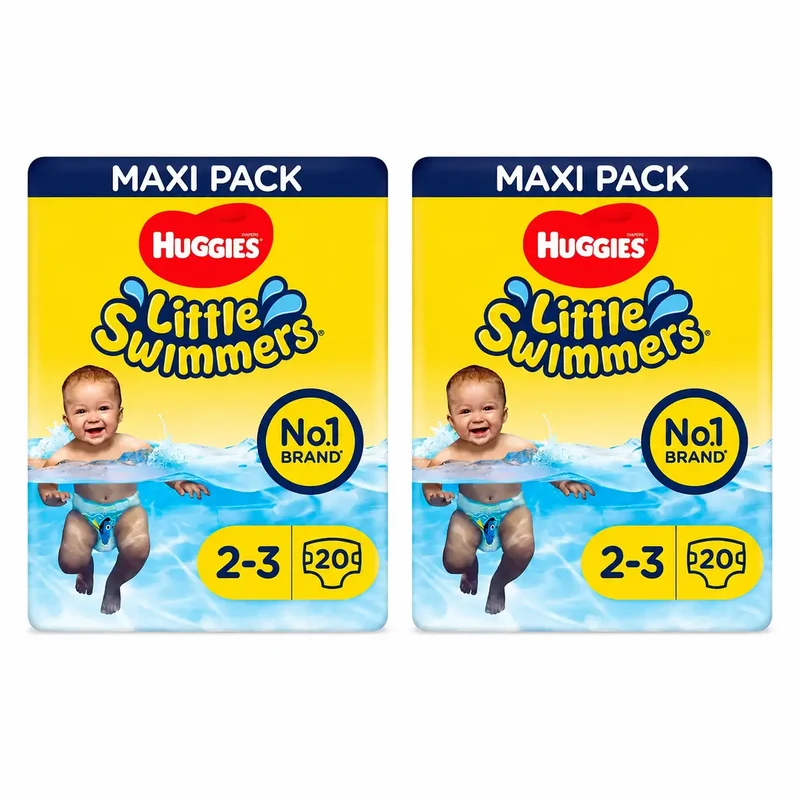 Huggies Little Swimmers Tamanho 2-3 (3 - 8 kg), Fraldas de banho, 20 unidades, embalagem de 2