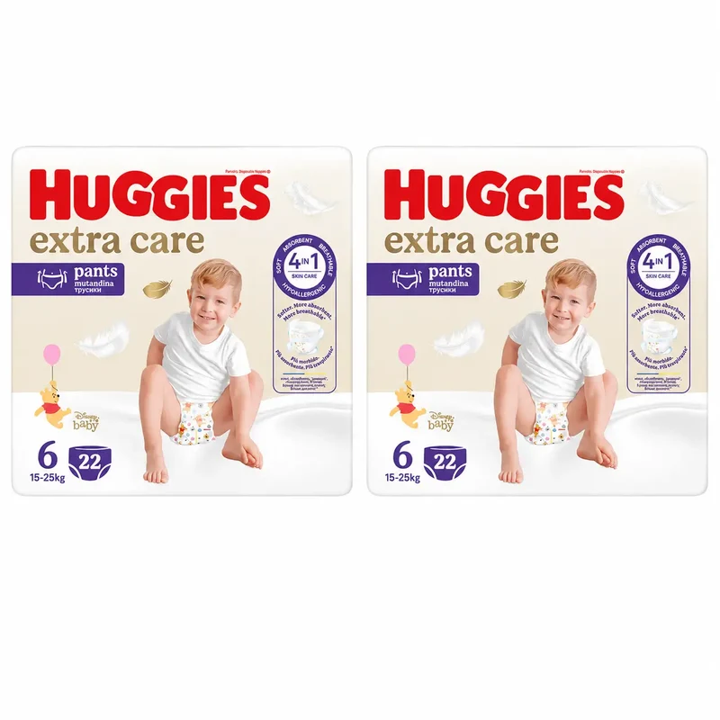 Fraldas Huggies Extra Care Tamanho 6 (15-25 Kg) Disney Baby, 22 unidades, embalagem 2