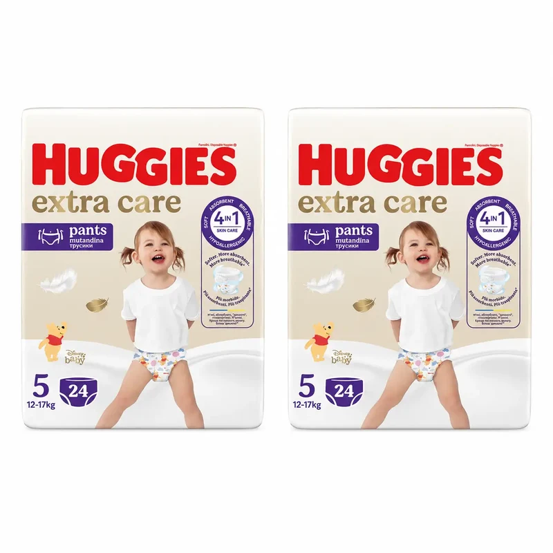 Fraldas Huggies Extra Care Tamanho 5 (12-17 Kg) Disney Baby, 24 unidades, embalagem 2