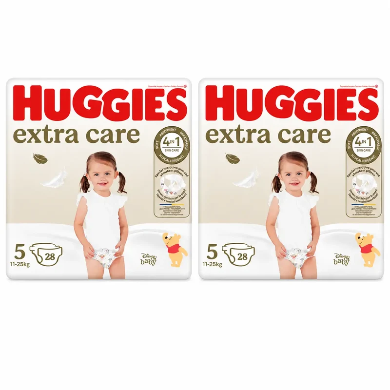 Fralda Huggies Extra Care Tamanho 5 (11-25 Kg) Disney Baby, 28 unidades, embalagem 2