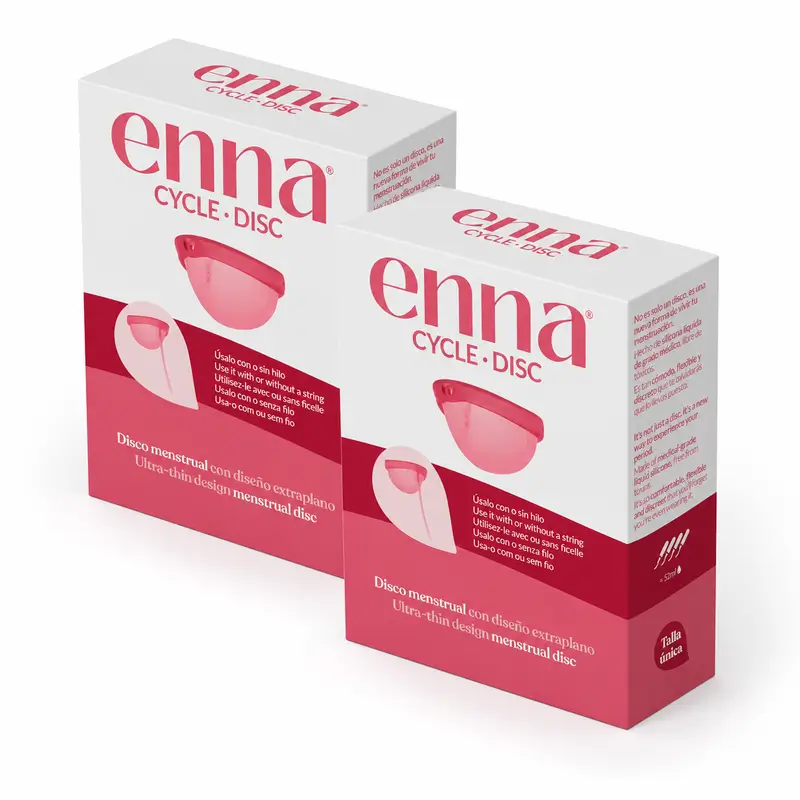 Copo menstrual Enna Cycle Disc, embalagem com 2 unidades