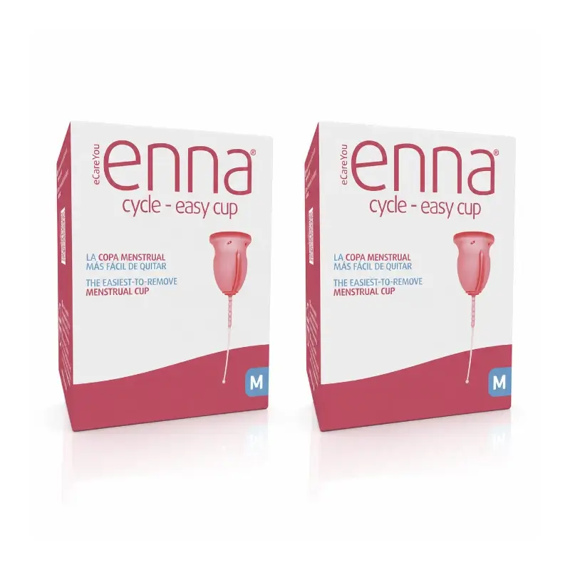 Copo menstrual Enna Cycle Easy tamanho M, embalagem com 2 unidades