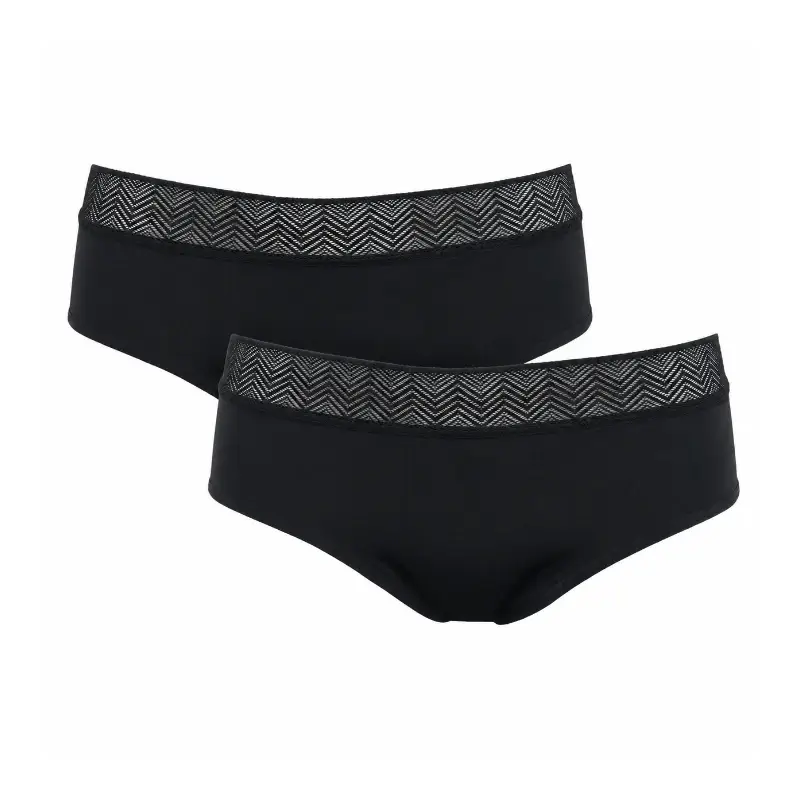 Enna Menstrual Panty Modern Hipster Night - Fluxo intenso, tamanho M, preto, embalagem com 2 unidades