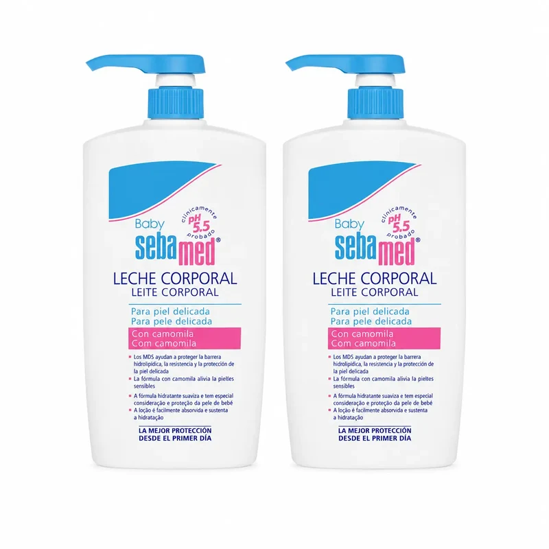 Leite corporal para bebés Sebamed para pele delicada 750 ml, embalagem 2