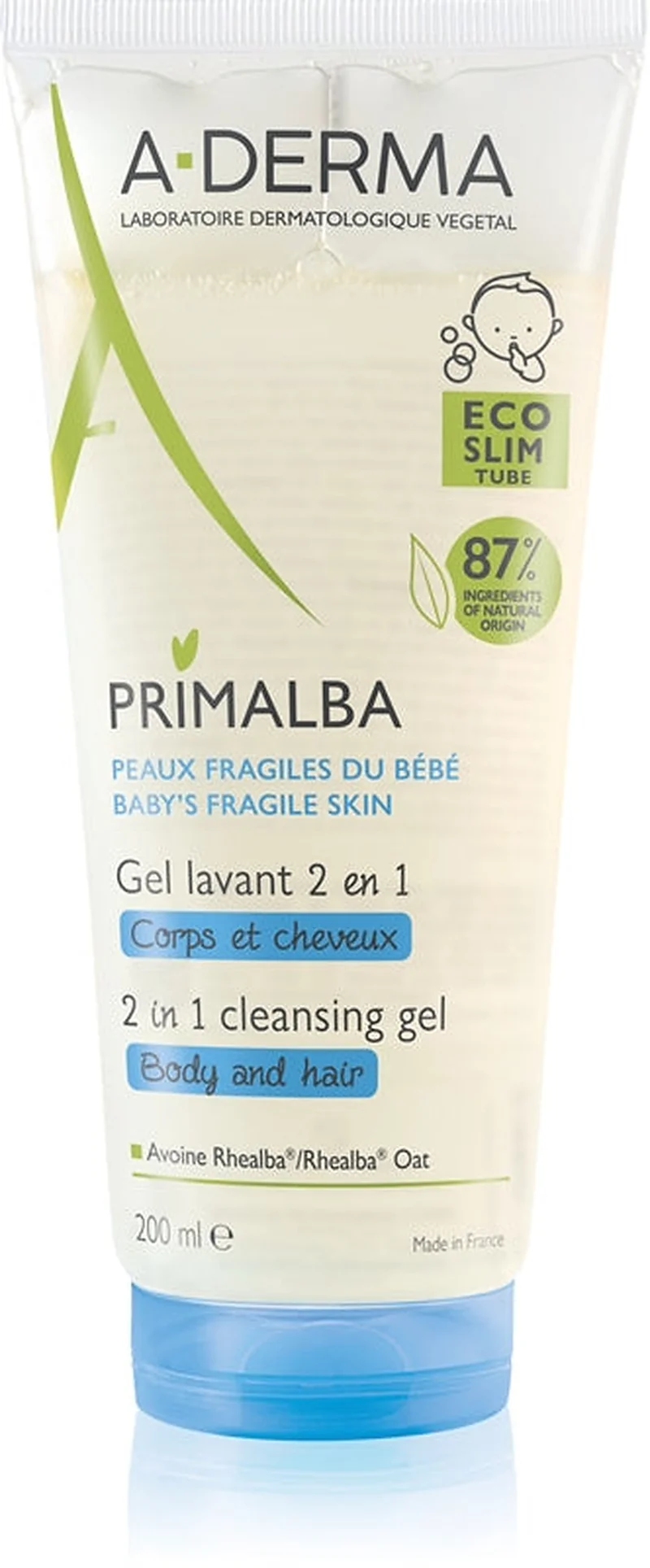 A-Derma Primalba Baby Gel Detergente Per Corpo E Capelli Per Bambini 200 ml — Prodotto per bambini