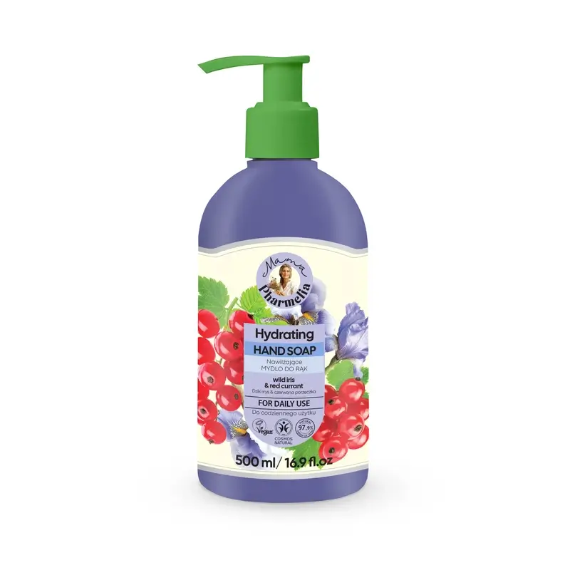 Mama Pharmelia Sabonete Hidratante para as Mãos com Íris Selvagem e Groselha Vermelha, 500 Ml