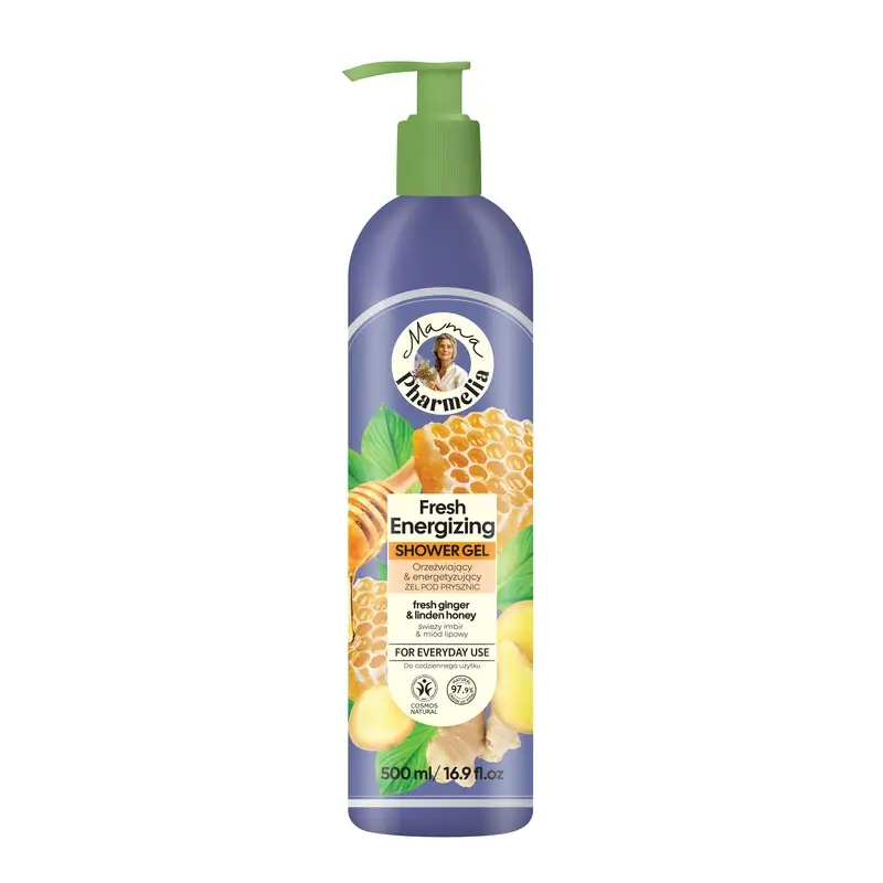 Mama Pharmelia Gel de Duche Energizante Fresco com Gengibre e Mel de Tília, 500ml