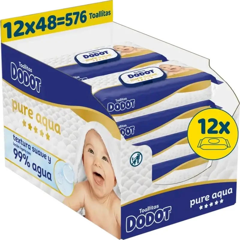 Toalhetes Dodot Pure Aqua, 12x48, 576 unid.