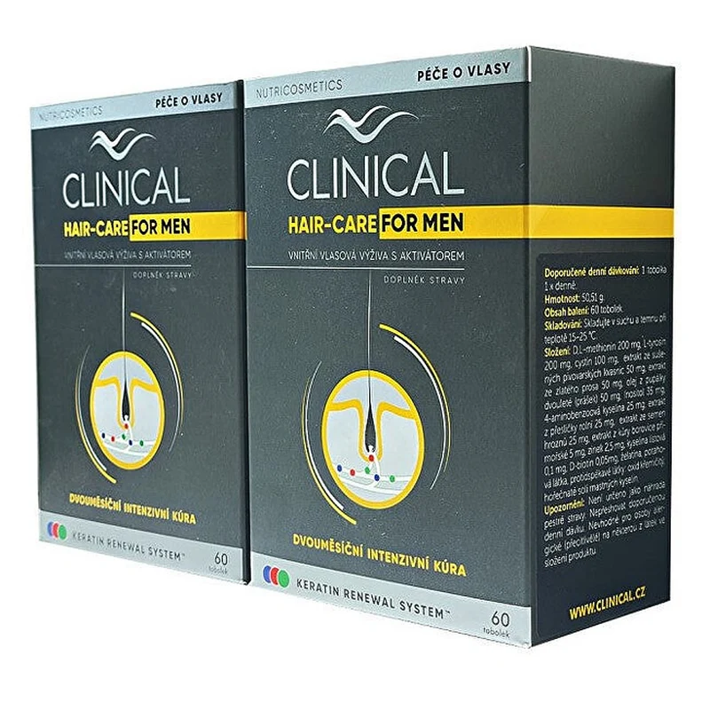 Clinical Cura Capelli Da Uomo 60 + 60 Capsule — Integratore capelli uomo