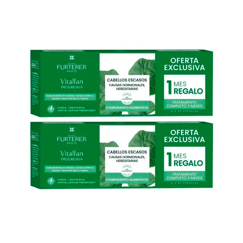 Rene Furterer Vitalfan Queda de Cabelo Progressiva , Embalagem 2 x 30 cápsulas