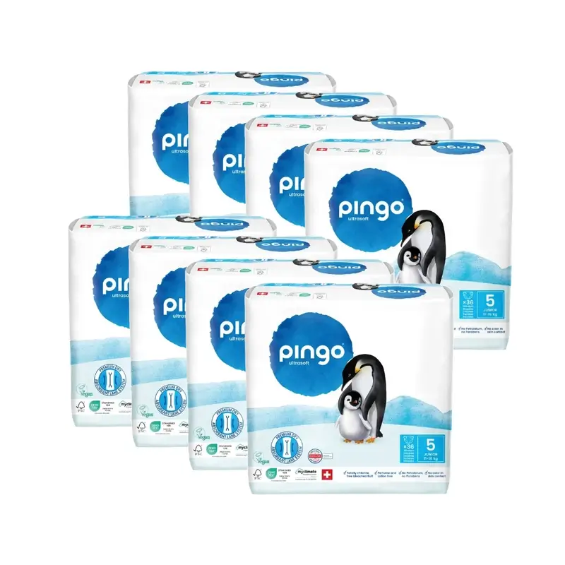 Fraldas Ecológicas Pingo Tamanho 5 (11-16 Kg), 8X36 unidades