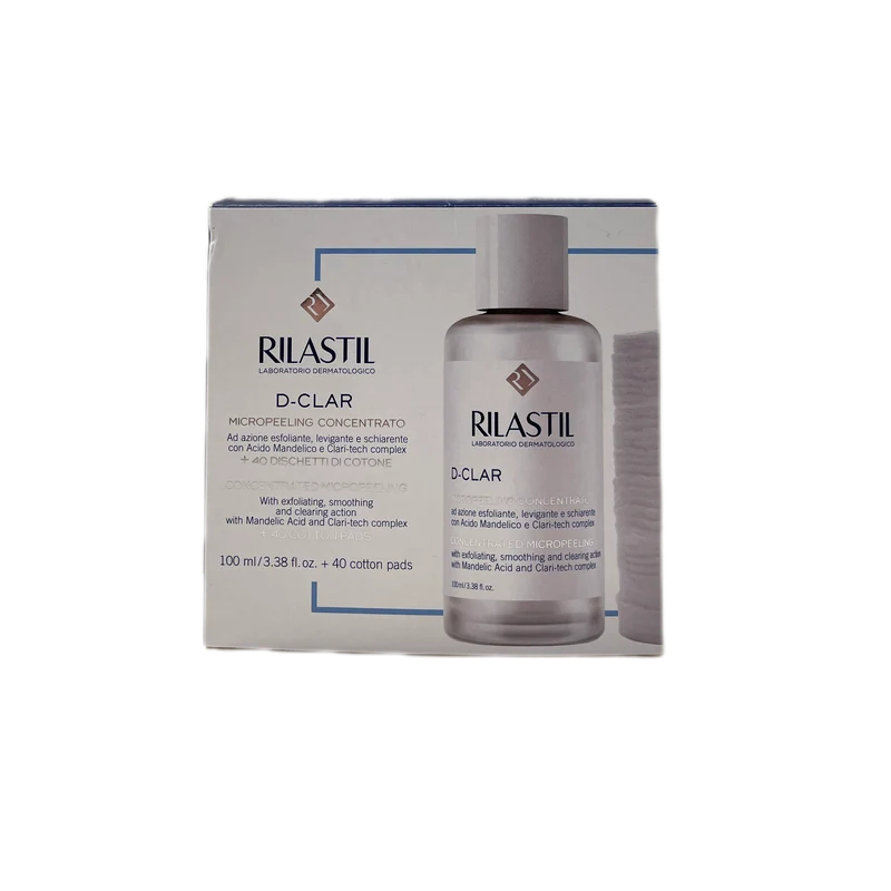 Rilastil D-Clar Micropeeling Concentrato Viso Esfogliante Levigante Schiarente 100ml con 40 dischetti