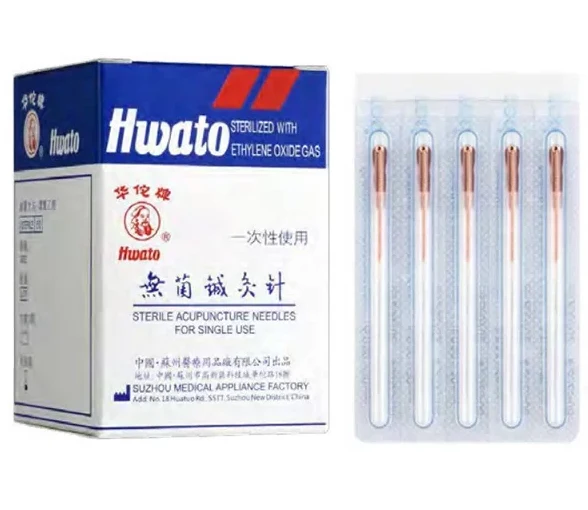 Aghi per agopuntura HWATO ramati con tubo guida - 0,30x40 mm (100 pz.)