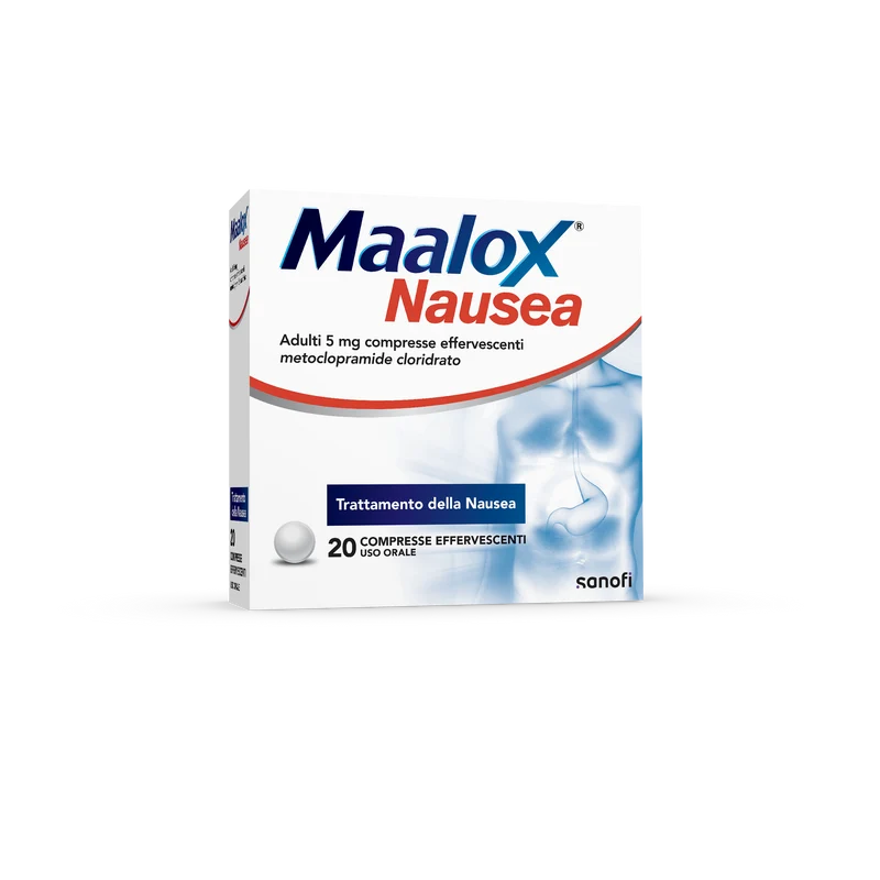 Maalox nausea adulti 5 mg compresse effervescenti maalox nausea adulti 5 mg granulato effervescente metoclopramide cloridrato