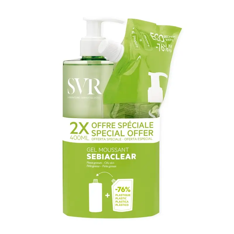 Svr Sebiaclear Moussant Gel 400 Ml + Eco Recarga 400 Ml