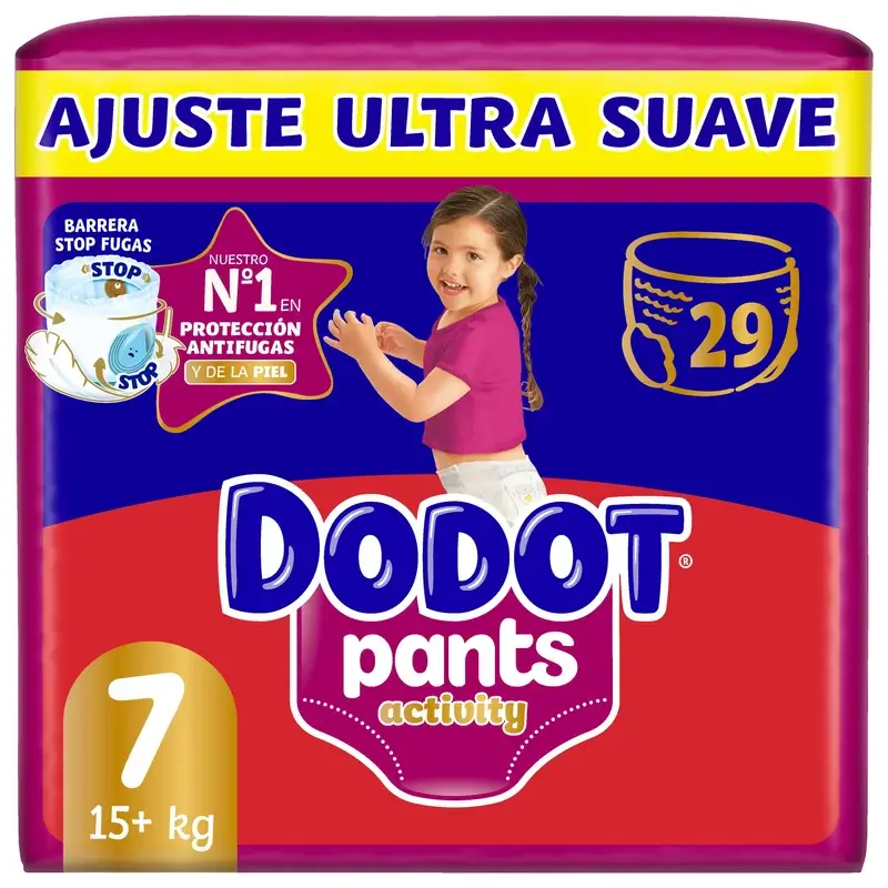 Dodot Activity Pants Fraldas Tamanho 7, 15kg+, 29 fraldas
