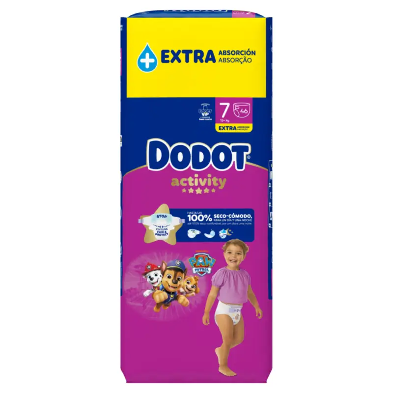 Dodot Activity Tamanho 7, 15kg+, 46 fraldas