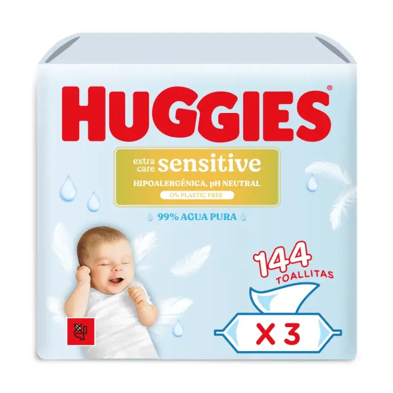Huggies Extra Care Sensitive Wipes , 144 count