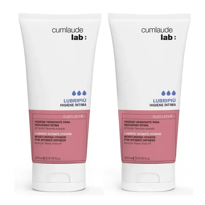 Cumlaude Lab Lubripiù Higiene Íntima Oleo Leite, Embalagem 2 x 200 ml
