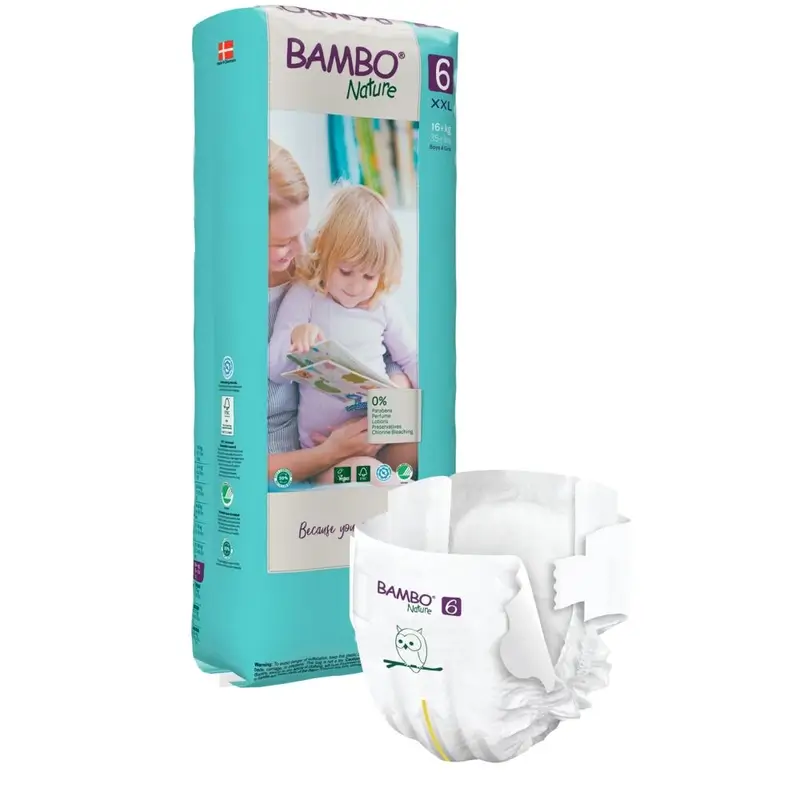 Fraldas Bambo Nature Tamanho 6 (16+ Kg), 40 unidades.