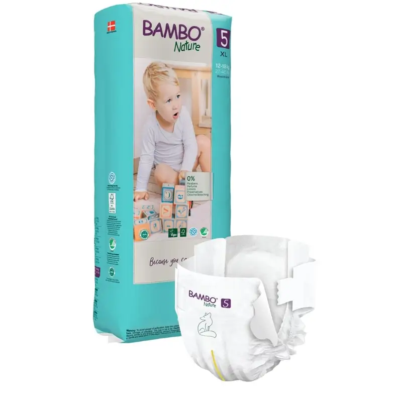Fraldas Bambo Nature Tamanho 5 (12-18 Kg), 44 unidades