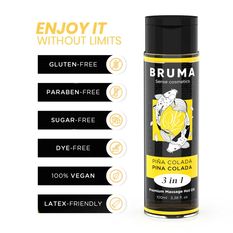 Premium Massage Oil Mist 3 In 1 Massage Oil Premium Warming Effect Pina Colada Flavour , 100 ml