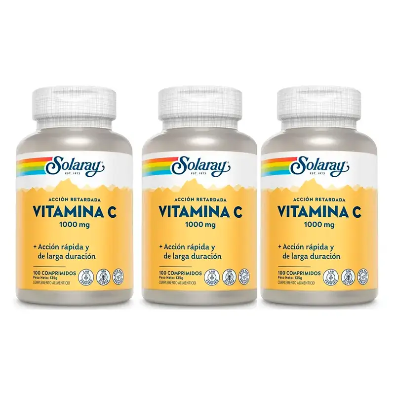 Solaray Vitamin C 1000 Mg. Pack 3 x 100 Comp.