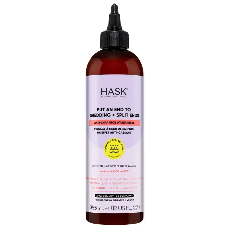 Hask Solução Anti-queda de Cabelo com Textura de Água de Arroz , 355 ml