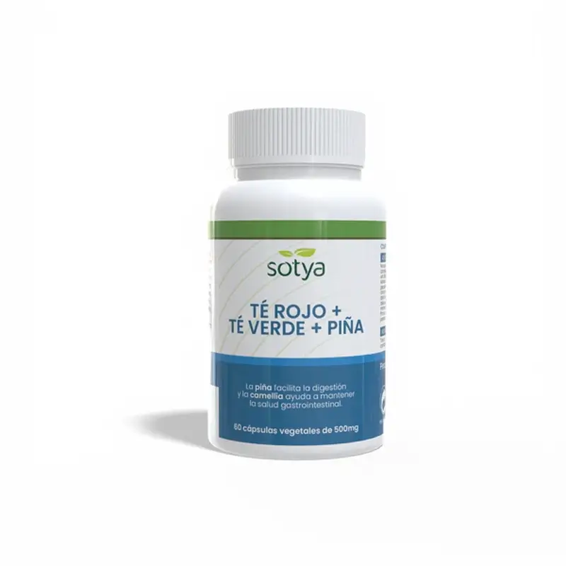 Sotya Chá Vermelho + Chá Verde + Ananás 500 Mg , 60 cápsulas