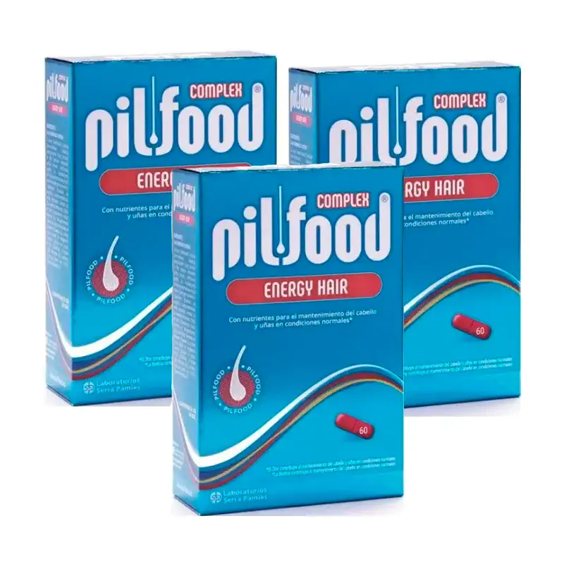 Pilfood Complex Nutrients For Hair and Nails, Embalagem 3 x 60 comprimidos