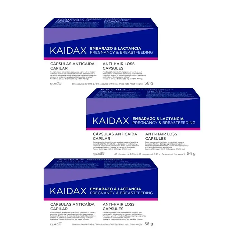 Kaidax Gravidez e Aleitamento, Embalagem 3 x 60 cápsulas