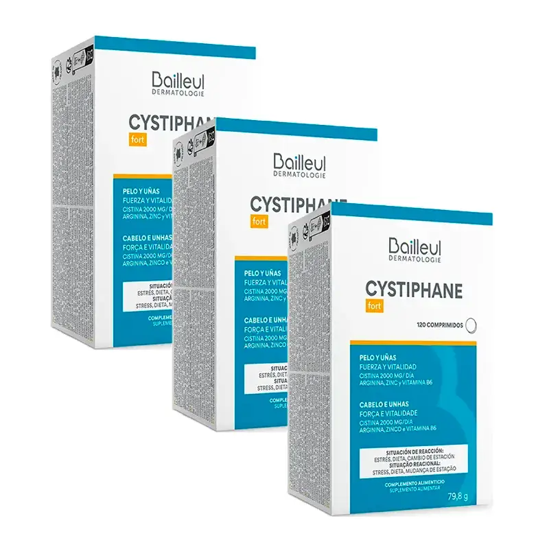 Cystiphane Biorga Queda de Cabelo, Embalagem 3 x 120 comprimidos