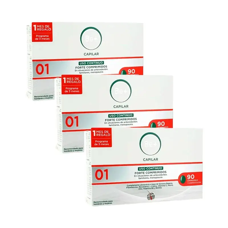 Be+ Capilar Anticaida Forte Uso Contínuo, Embalagem 3 x 90 comprimidos