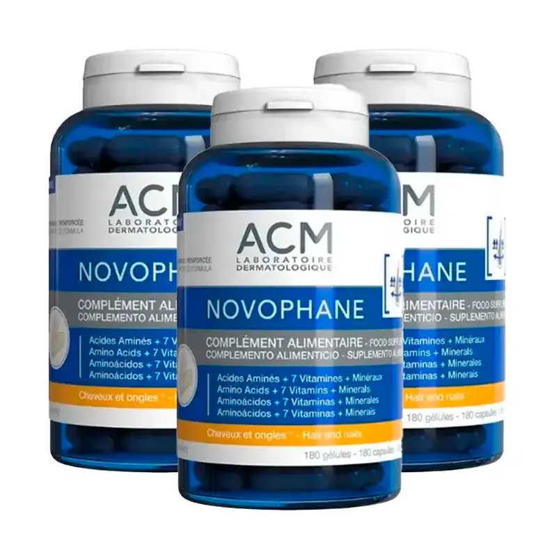 Acm Novophane, Embalagem 3 x 180 cápsulas