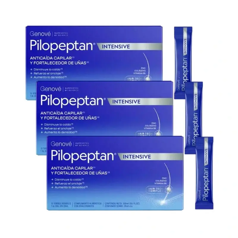 Pilopeptan Intensive Hair and Nails, embalagem de 3 x 15 saquetas